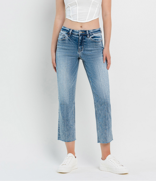 Vervet- High Rise Straight Jeans in River Dee