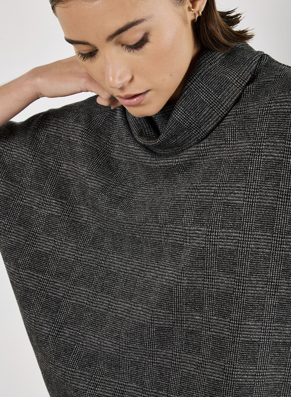 Apricot- Prince of Wales Cowl Neck