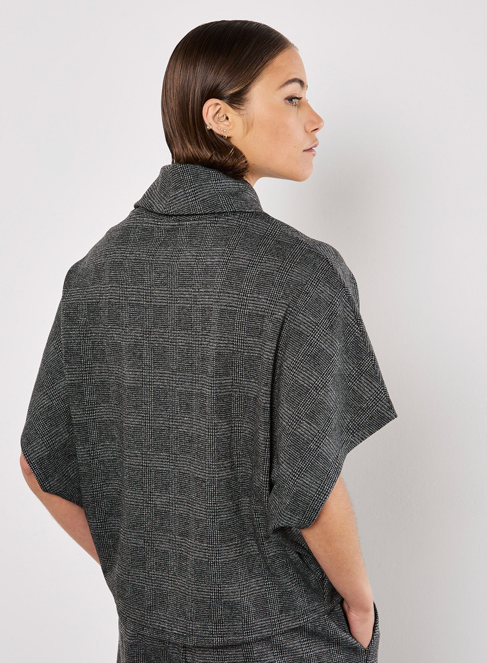 Apricot- Prince of Wales Cowl Neck