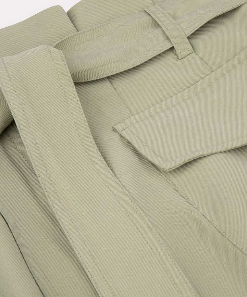 Esqualo- Dobby Skirt with Tie in Swamp Green
