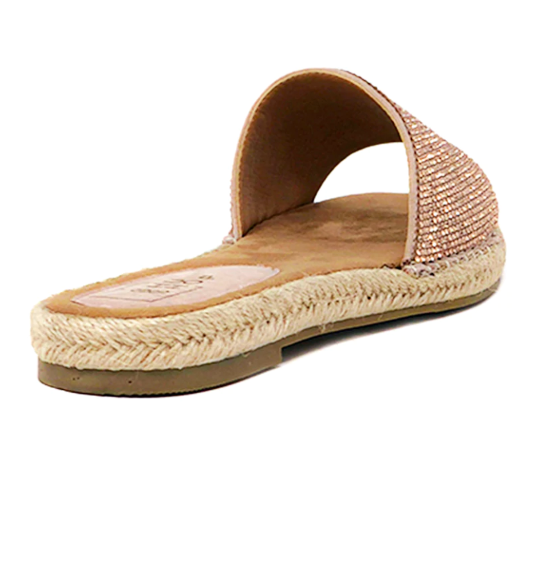 Shu Shop- Daya 91 Espadrille Slides in Rose Gold