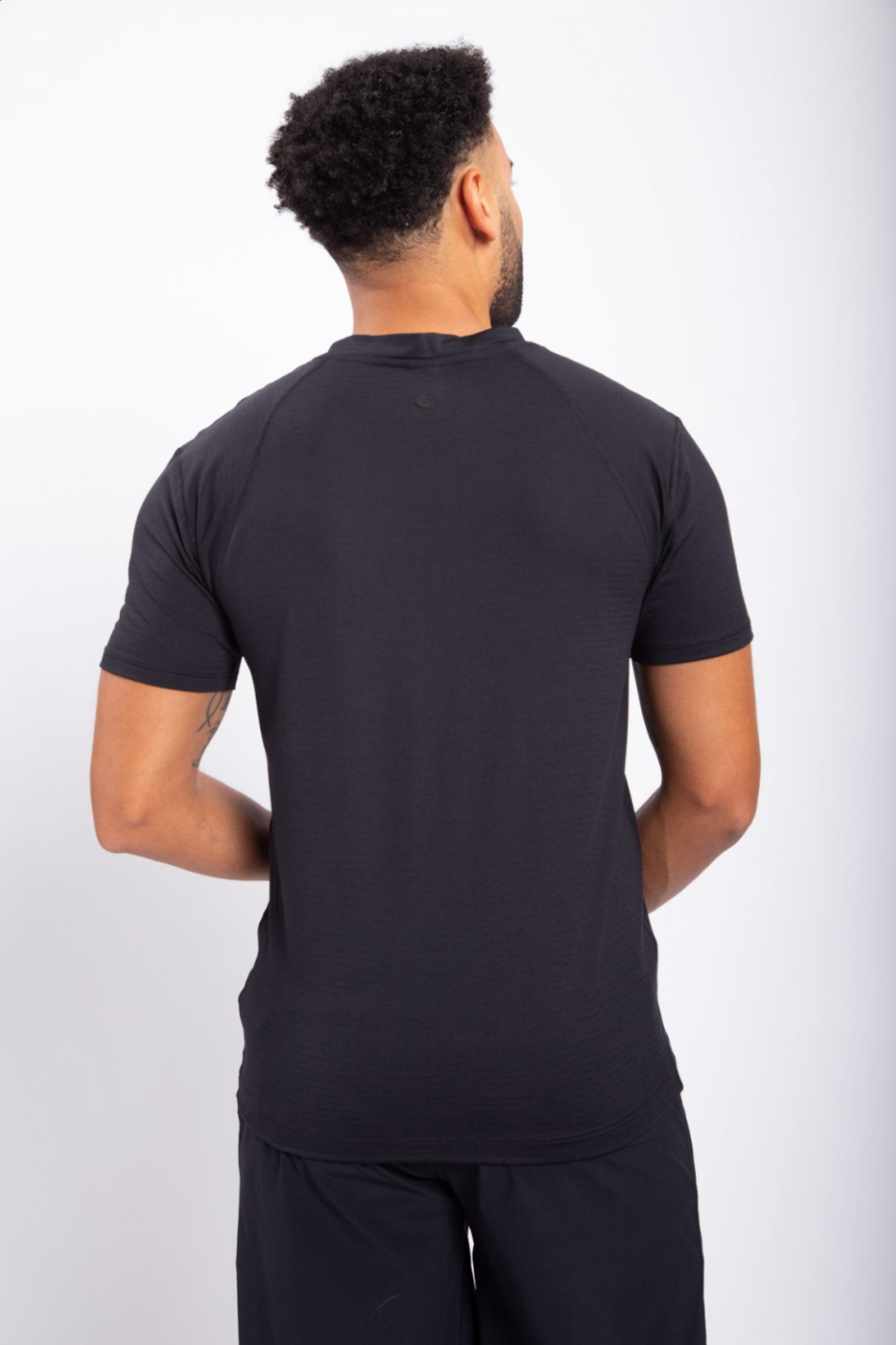 Mono B- Men's Micro-Perforated Stripe Short Sleeve