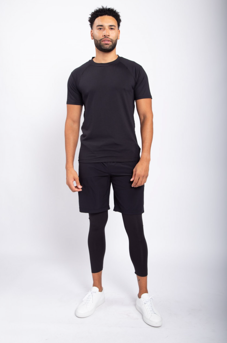 Mono B- Men's Micro-Perforated Stripe Short Sleeve