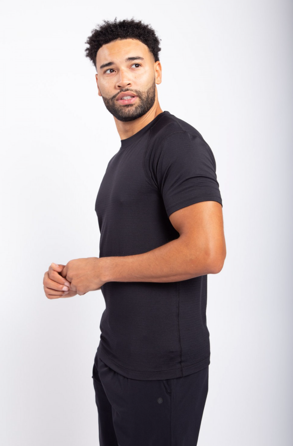 Mono B- Men's Micro-Perforated Stripe Short Sleeve