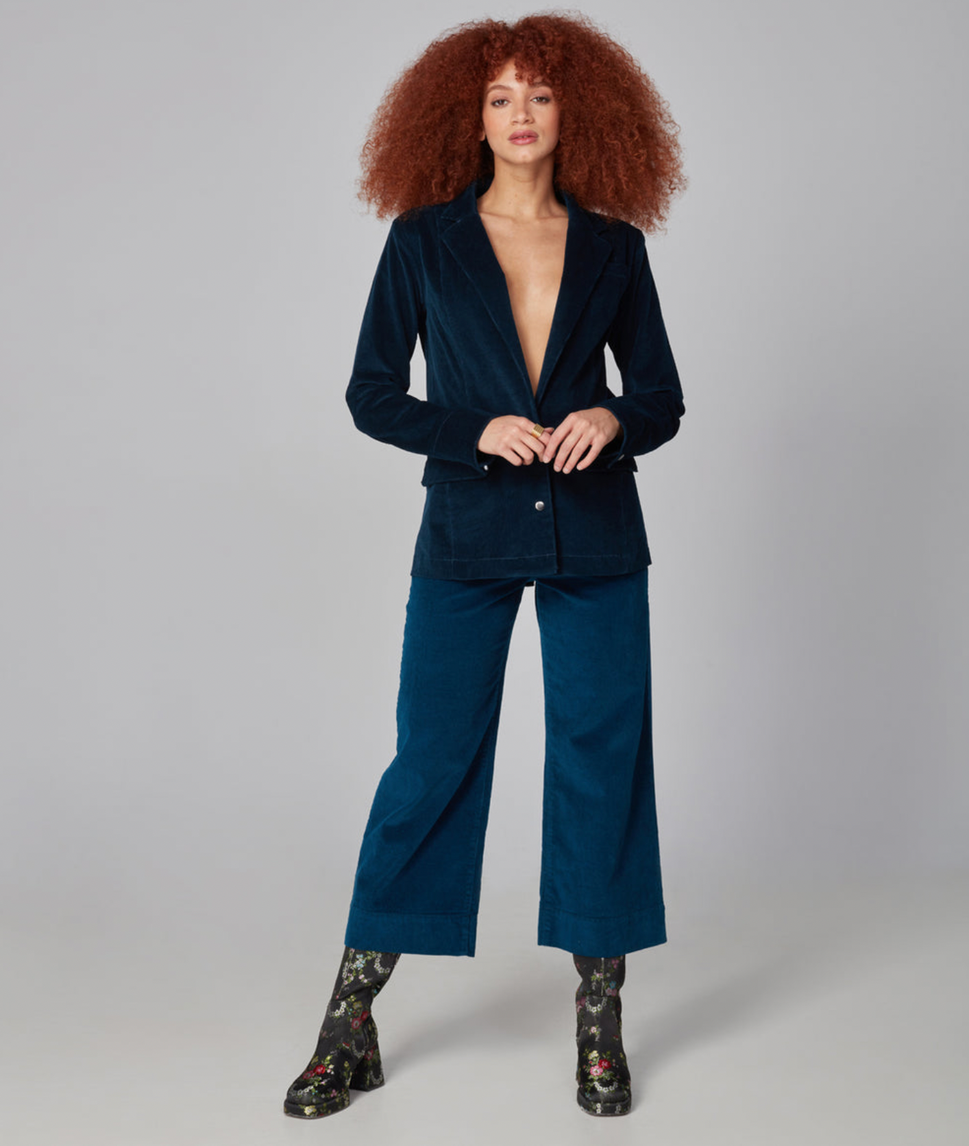 Lola Jeans- Monaco Cord Jacket in Ensign Blue