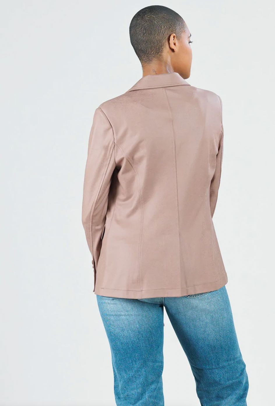 Clara Sun Woo- Liquid Leather Blazer in Taupe