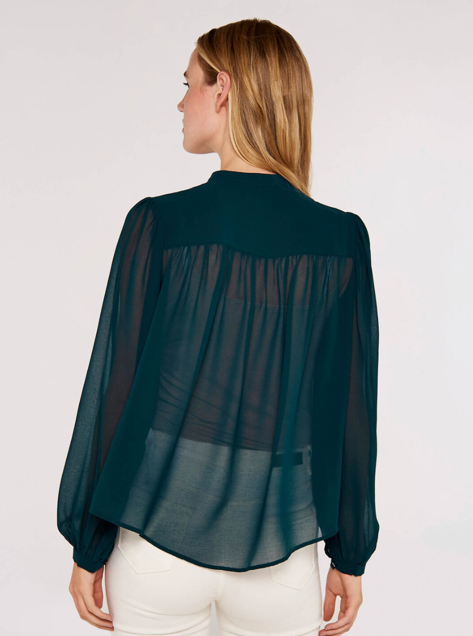 Apricot- Layered V- Neck Blouse