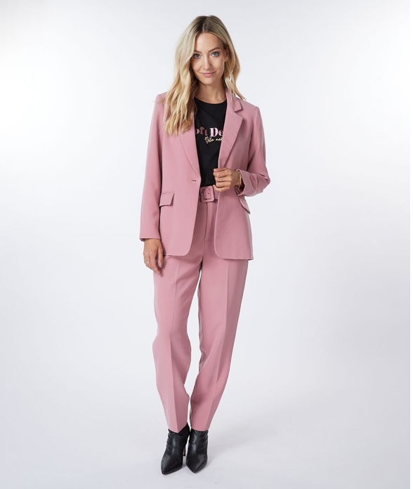 Esqualo- One Button Blazer in Vintage Rose