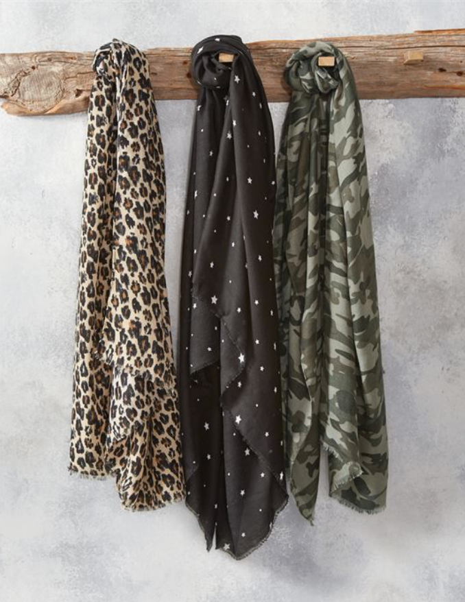 Mud Pie- Icon Scarf in Black Star