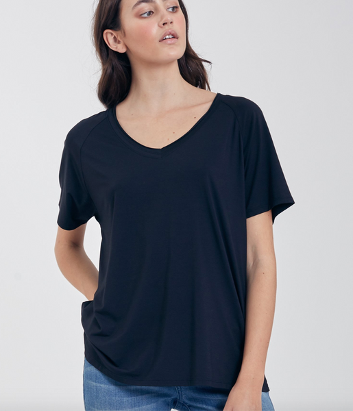 Another Love- Taylor V-Neck in Black