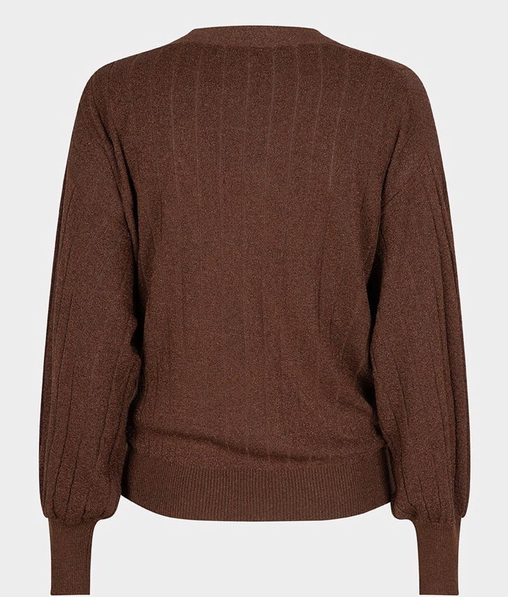 ESQUALO- LUREX SIDE TIE CARDIGAN IN COPPER