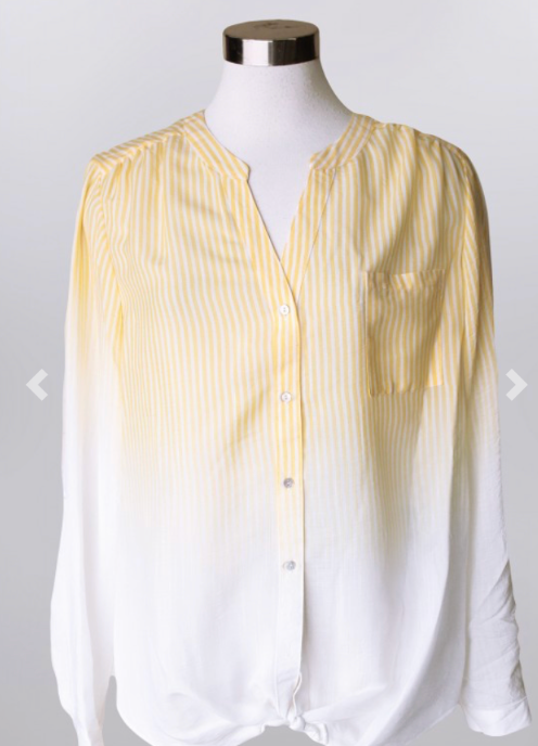 Keren Hart- Ombre Button Up Stripe Top in Assorted Colors