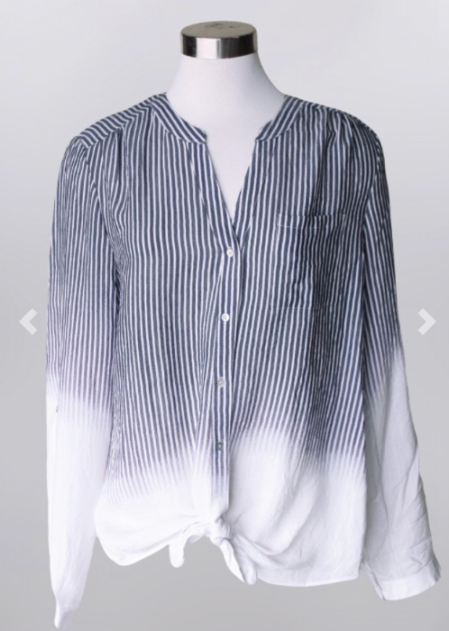 Keren Hart- Ombre Button Up Stripe Top in Assorted Colors