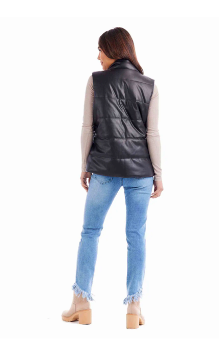 Mud Pie- Boyd Faux Leather Vest in Assorted Colors