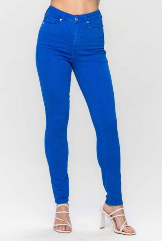 Judy Blue- Cobalt Blue High Rise Tummy Control Skinny Jeans