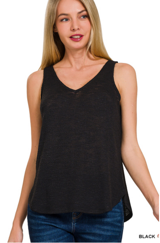 Zenana- V Neck Sleeveless Cami Top in Assorted Colors