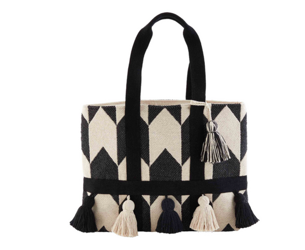 Mud Pie- Handloom Tassel Tote