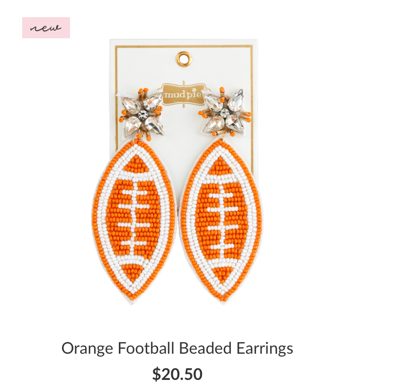 Mud Pie- Football Beaded Earrings in Assorted Colors