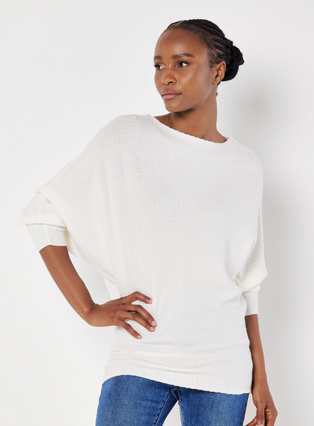 Apricot- Textured Knit Lightweight Sweater