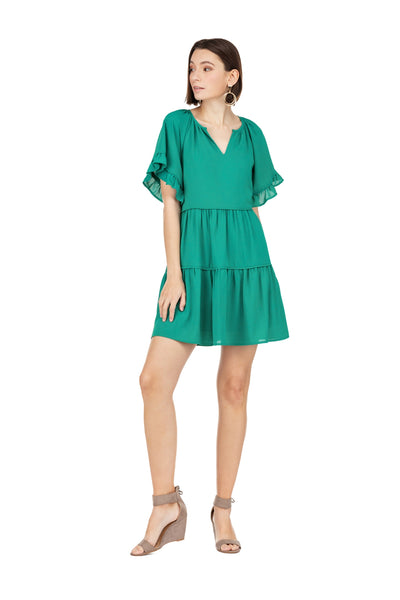 Joy Joy- Emerald Short Sleeve Dress