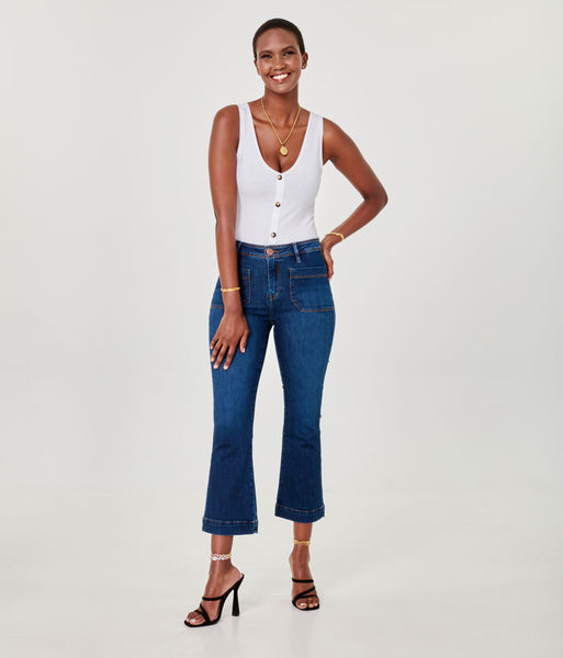 Lola Jeans- Billie High Rise Crop in Cool Starry Night