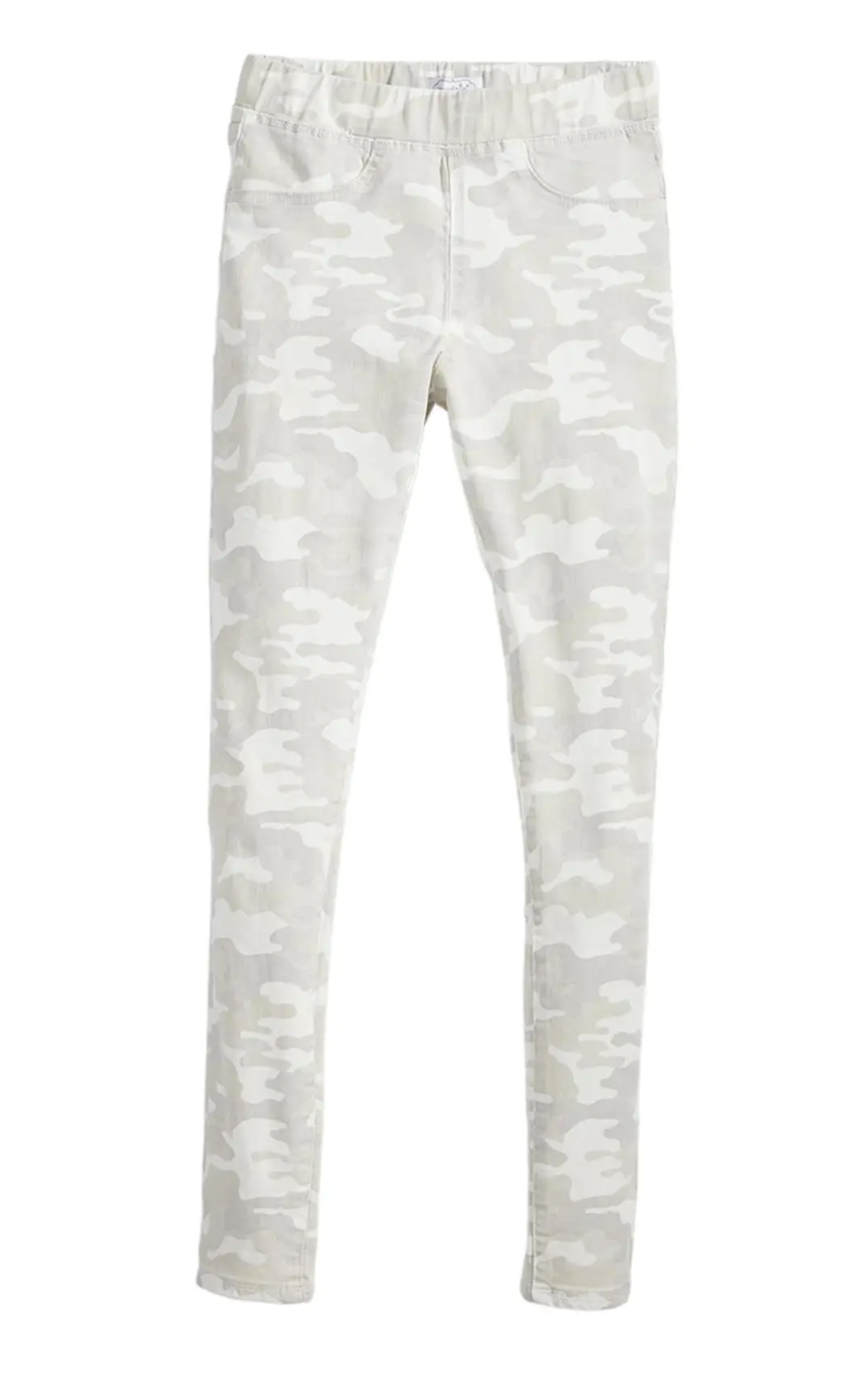 Mud Pie- Elyse Denim Legging in White Camo