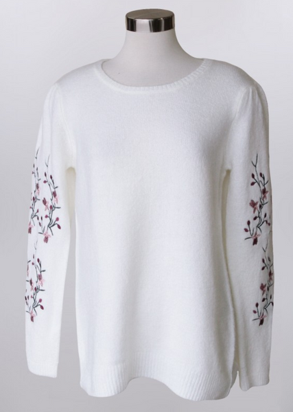 Keren Hart- Embroidered Sweater in White