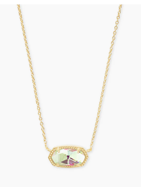 Kendra Scott- Elisa Gold Pendant Necklace In Dichroic Glass