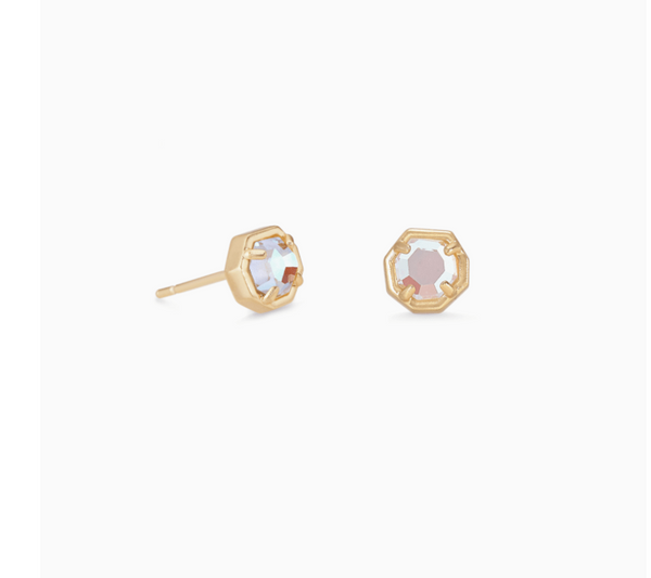 Kendra Scott- Nola Gold Stud Earrings In Dichroic Glass