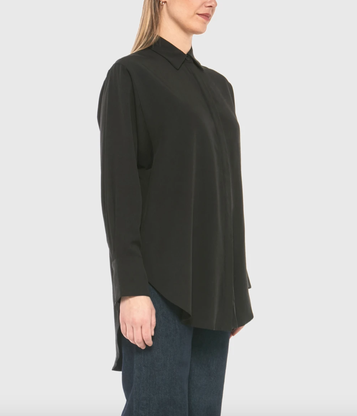 Lola Jeans- Vivian Button Up Top in Black