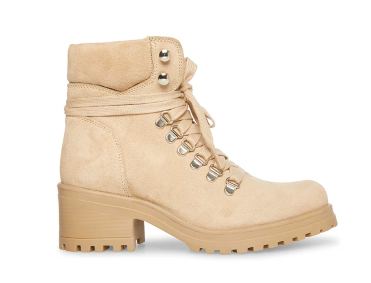 Steve Madden- Hint Sand Suede Lug Soled Leather Bootie