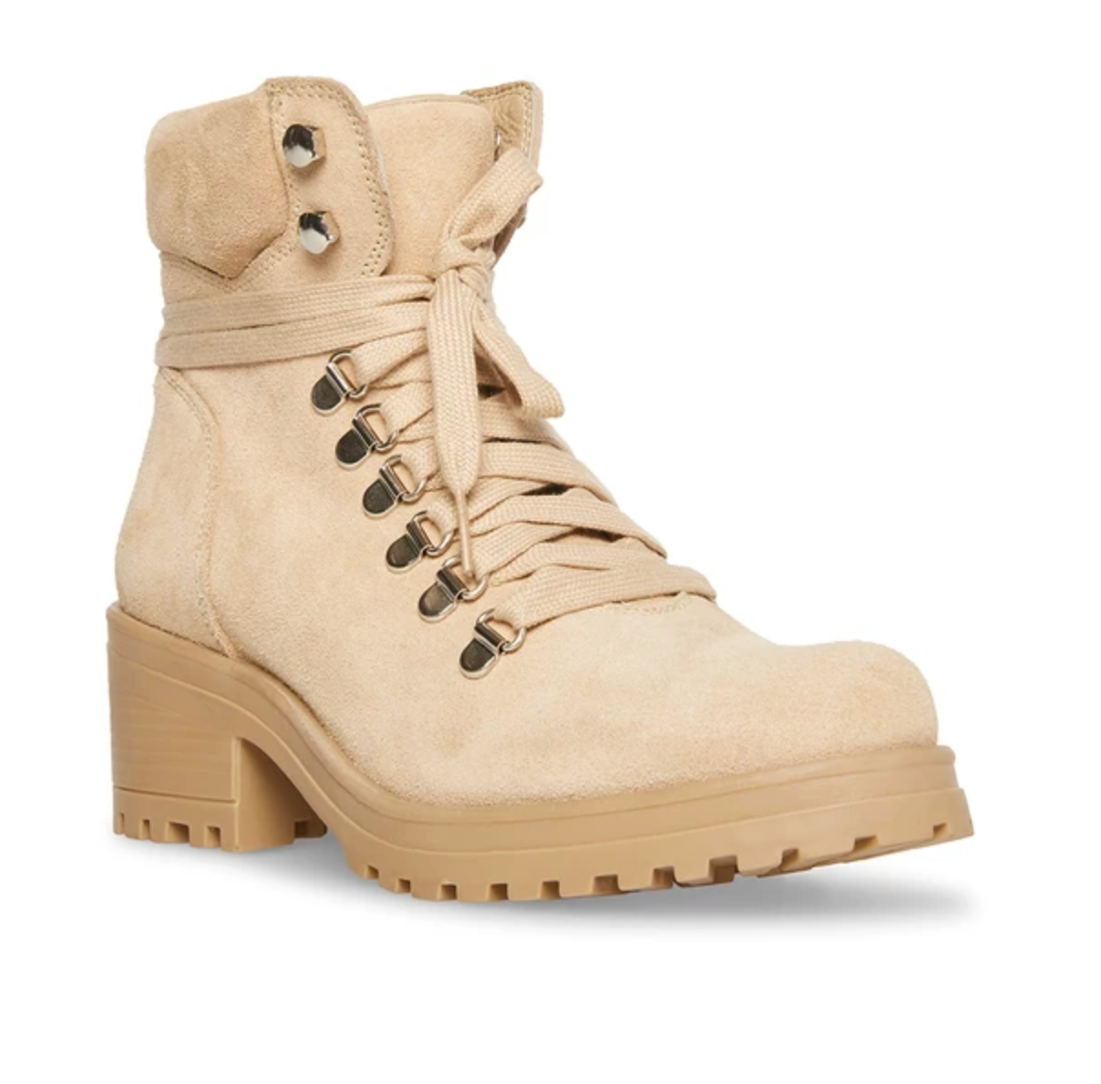 Steve Madden- Hint Sand Suede Lug Soled Leather Bootie