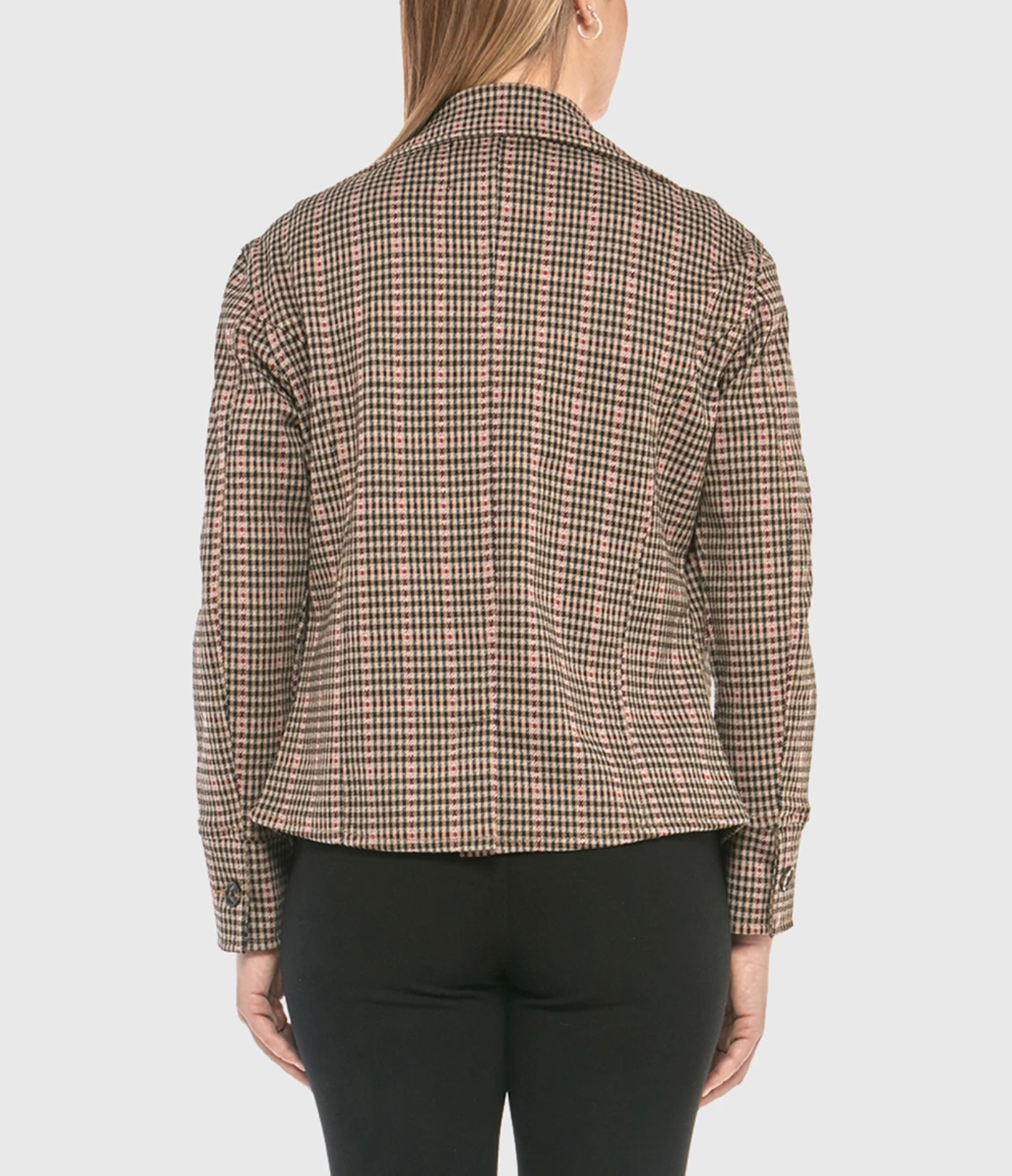 Lola Jeans- Gia Knitted Blazer in Jaquard Gingham