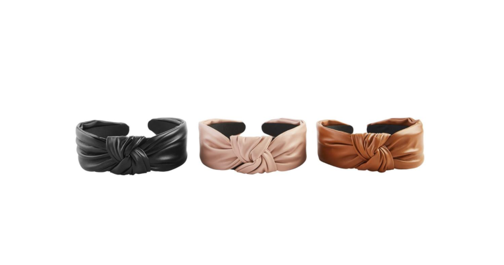 Mud Pie- Faux Leather Knotted Headband in Assorted Colors