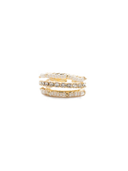 Sorrelli- Aries Stacked Ring in Gold Modern Pearl