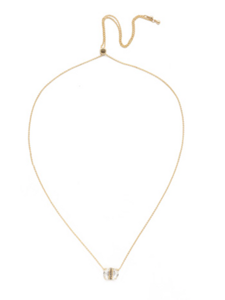Sorrelli- Crystal Salute Pendant Necklace in Gold Crystal
