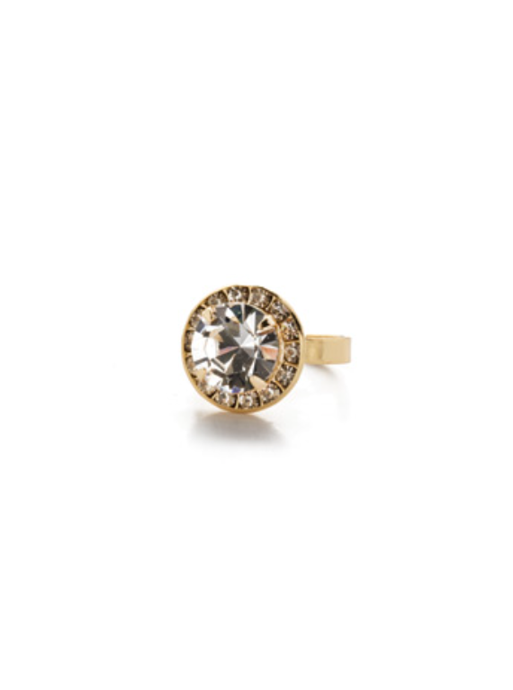 Sorrelli- Karina Cocktail Ring in Gold Crystal