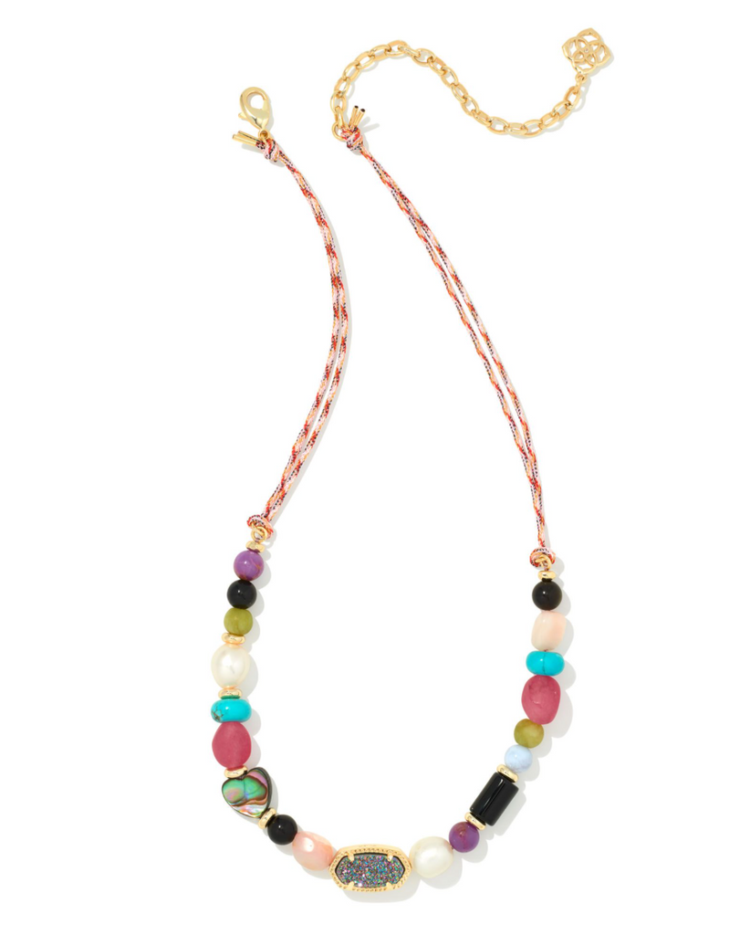 Kendra Scott- Willa Beaded Strand Necklace in Gold Mulit Mix