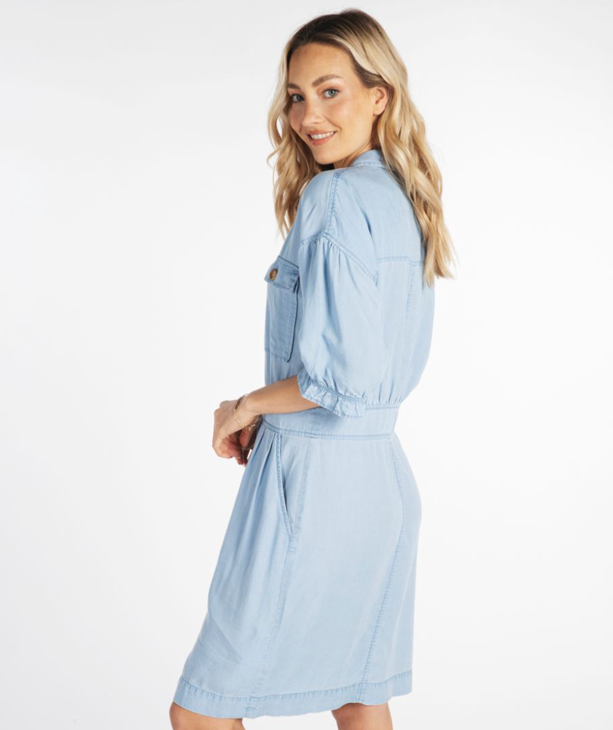 Esqualo- Tencel Button Up Dress