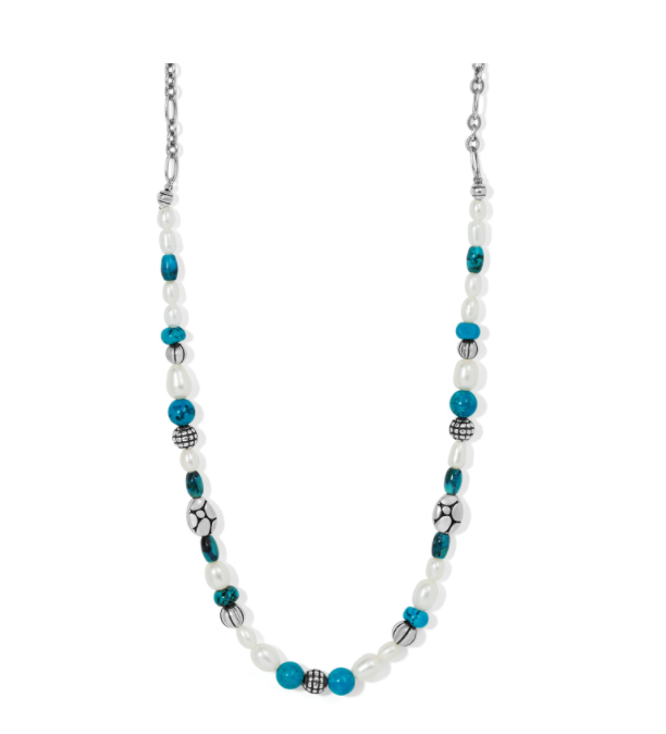 Brighton- Pebble Turquoise and Pearl Necklace