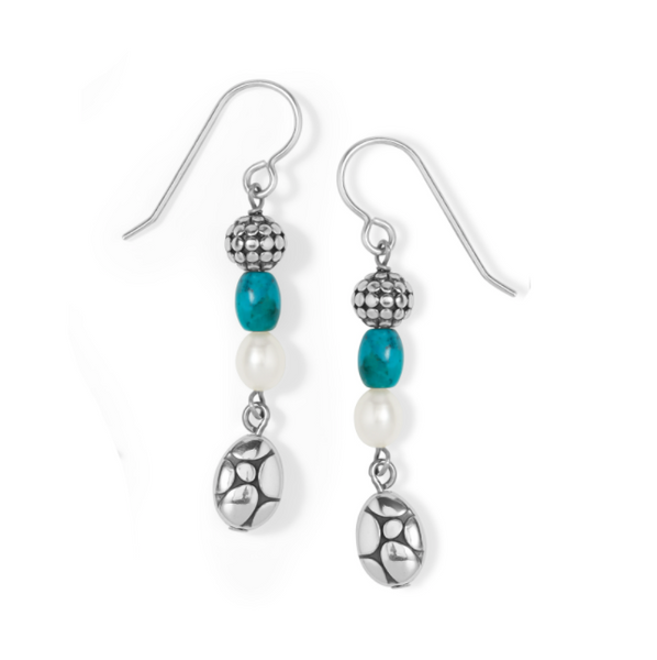 Brighton- Pebble Turquoise Pearl French Wire Earrings