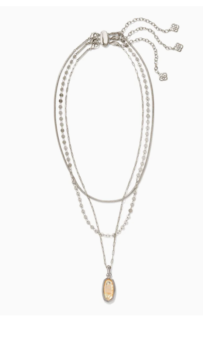 Kendra Scott- Framed Dani Convertible Silver Triple Strand Necklace