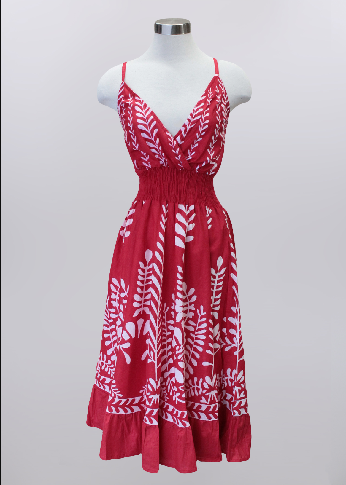 Keren Hart- Red/White Dress with Cinch Waist