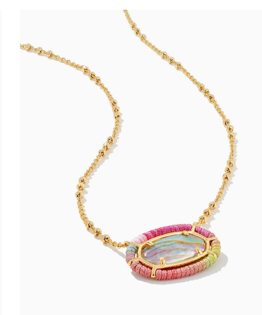 Kendra Scott- Threaded Elisa Gold Pendant Necklace in Pastel Mix