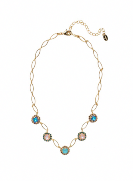 Sorrelli- Haute Halo Oval Tennis Necklace in South Pacific