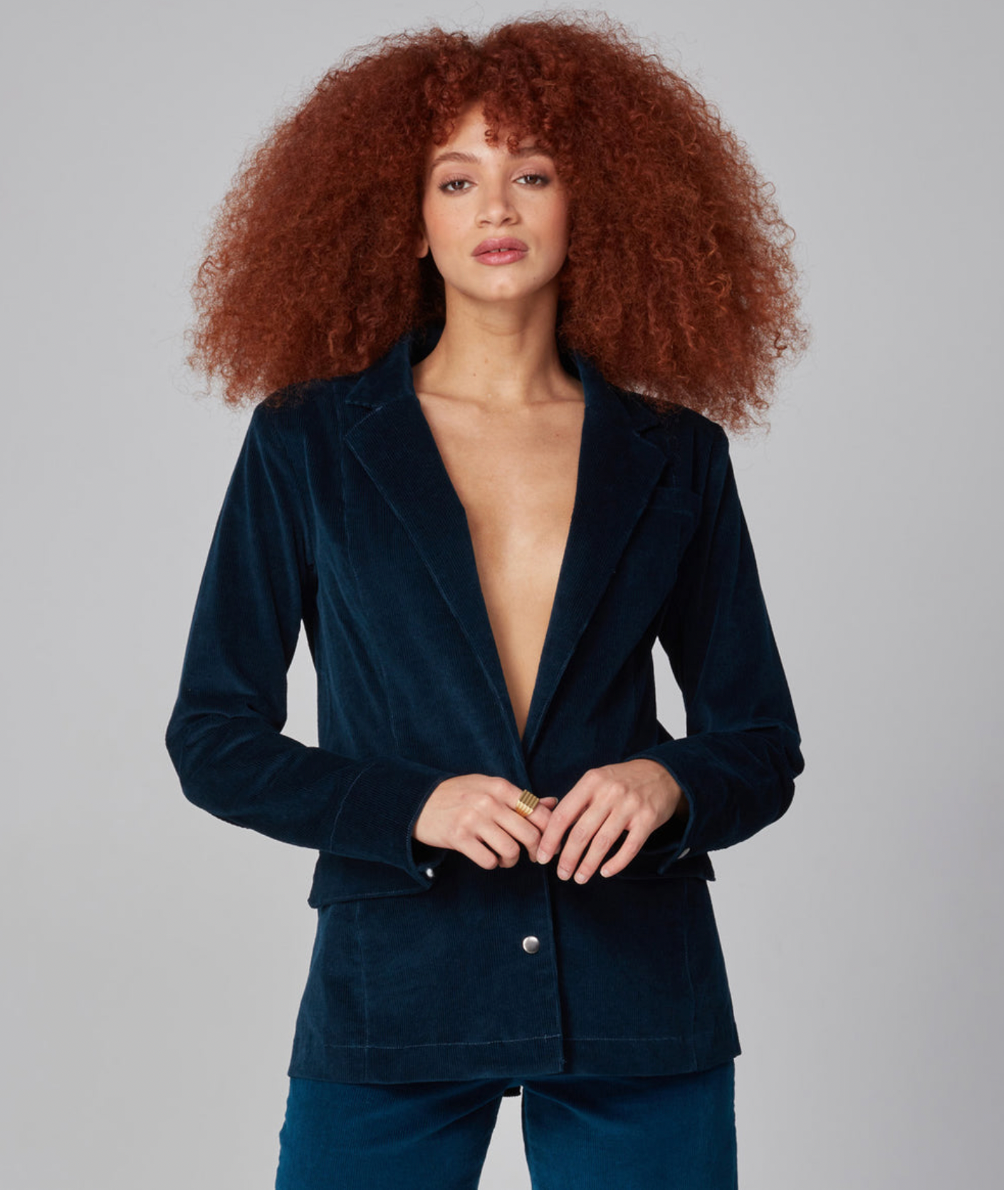 Lola Jeans- Monaco Cord Jacket in Ensign Blue
