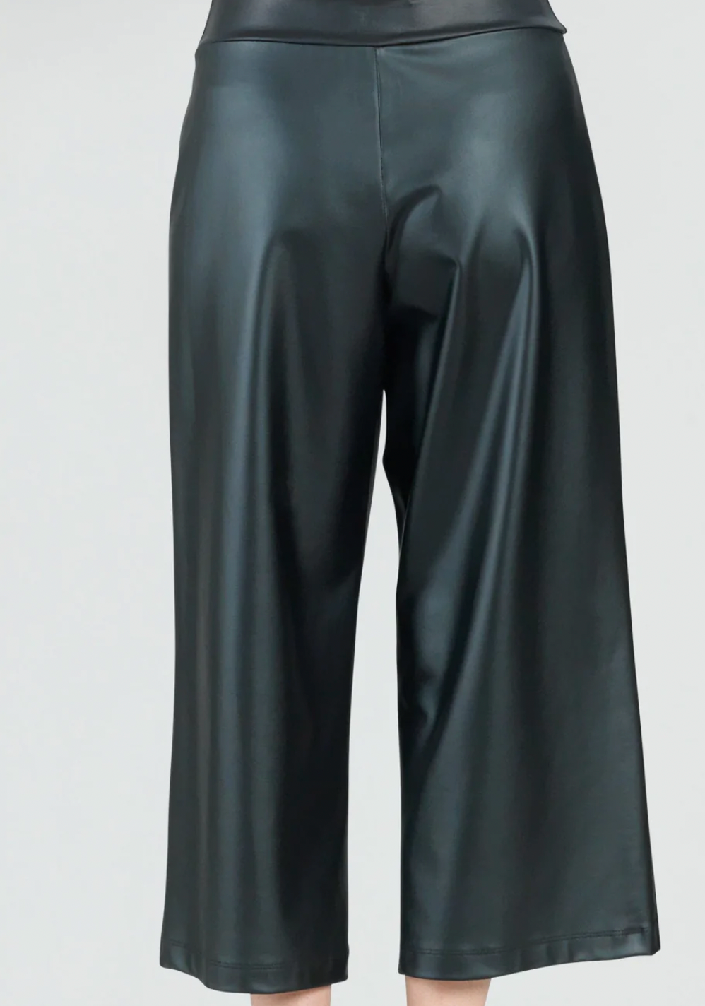 Clara Sun Woo- Liquid Leather Gaucho Pant in Black