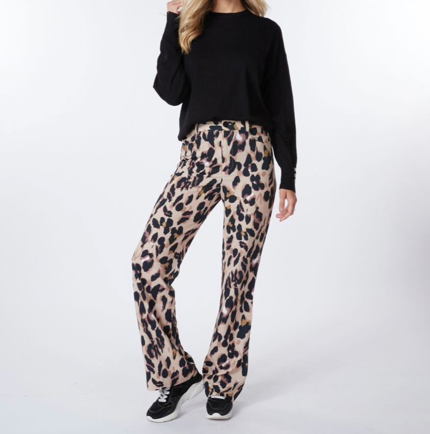 Esqualo- Drape Pants in Run Wild Print