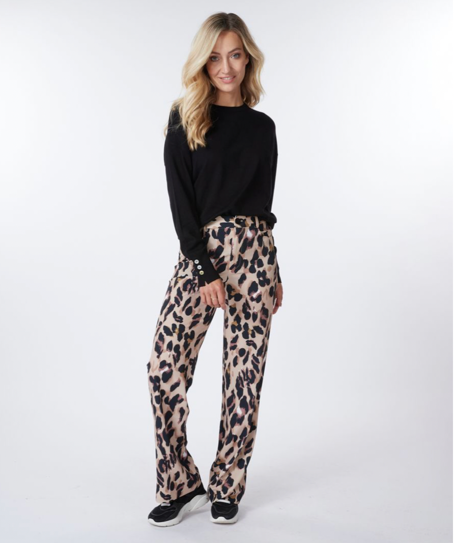 Esqualo- Drape Pants in Run Wild Print