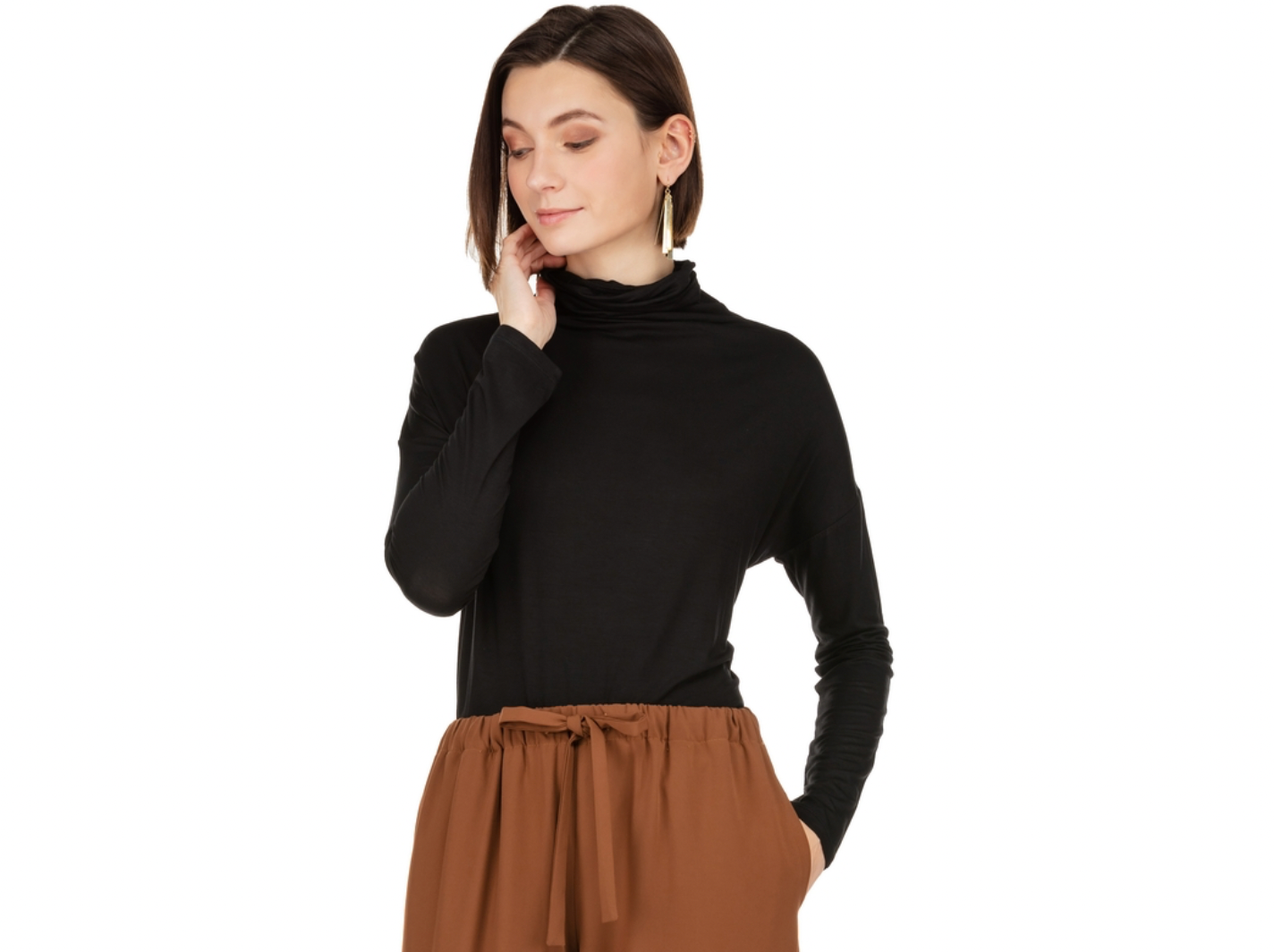 Joy Joy- Piko Mock Neck Top